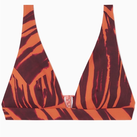 NWT COS Burnt Orange scuba bikini top triangle bralette sz 8 - Picture 1 of 6